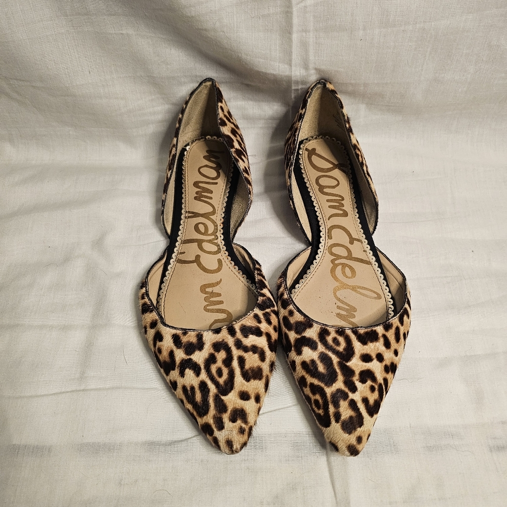 Sam Edelman Rodney leopard print calf hair d'Orsay flats.
